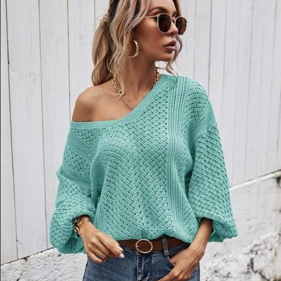 BETTER WITH YOU KNIT SWEATER- MINT - Picture 4 of 6